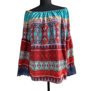 Soulmates Women Sz M Geometric Aztec Artsy Boho Southwestern Festival Coastal